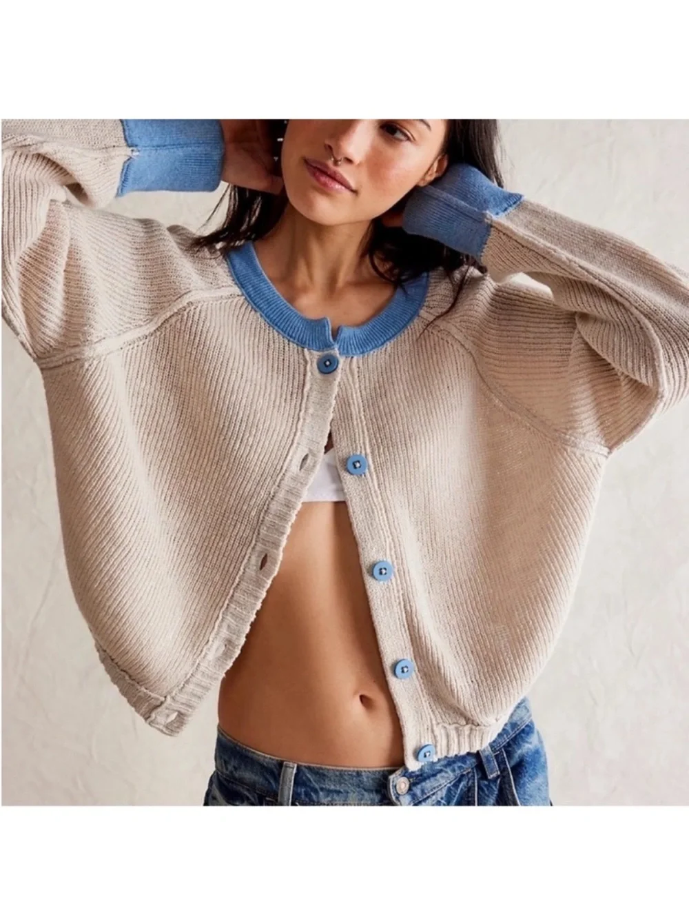 NWT Free People Lili Linen Cardigan